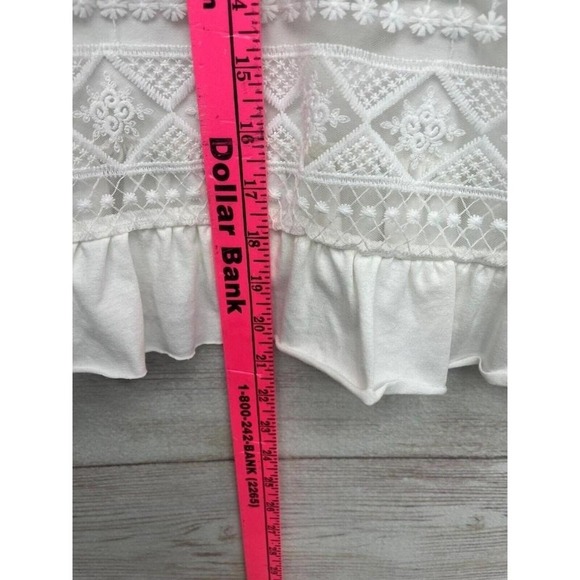 Beverly Hills  Kyle by Alene Too Sleeveless Ruffle Lace Top Med RETAIL $205 - Picture 8 of 8